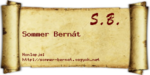 Sommer Bernát névjegykártya